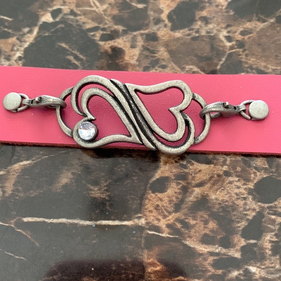 Pretty Pink and Grey Leather Cuffs - Picture 2 of 6